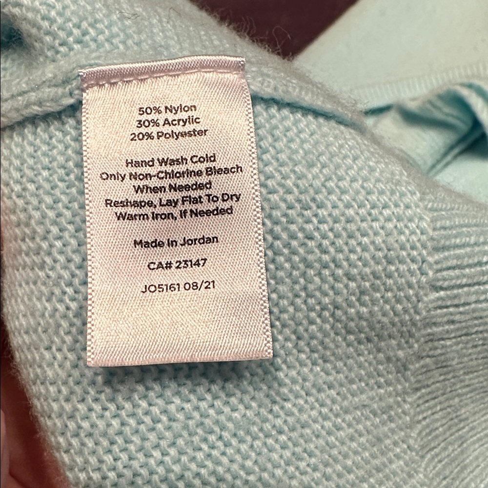 Talbots Teal Ruffled Neck Sweater Soft Knit Timeless Design - Picture 4 of 4